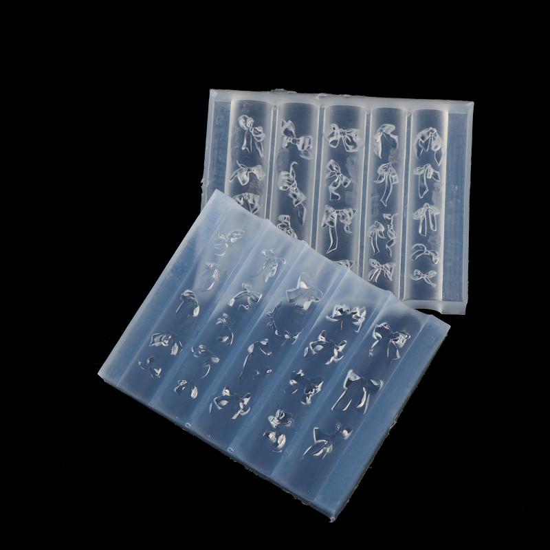 Bowknot Silicone Nail Art Molds 3D Multiple Ribbon Lace Bows Mould for Beauty Salon DIY Professional Nail Decoration