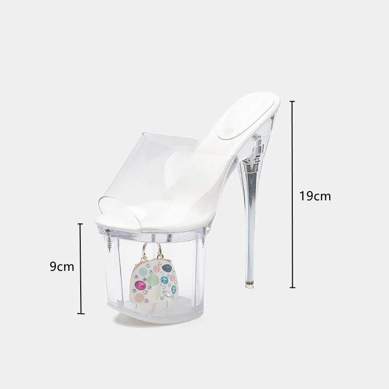 

Мода Большой размер 34-43 Сексуальные Прозрачные ПВХ Женские Сандалии Мода Кристально Чистая Платформа Танкетка 19СМ Сверхвысокий Каблук Летняя Вечерняя Обувь 43 белый