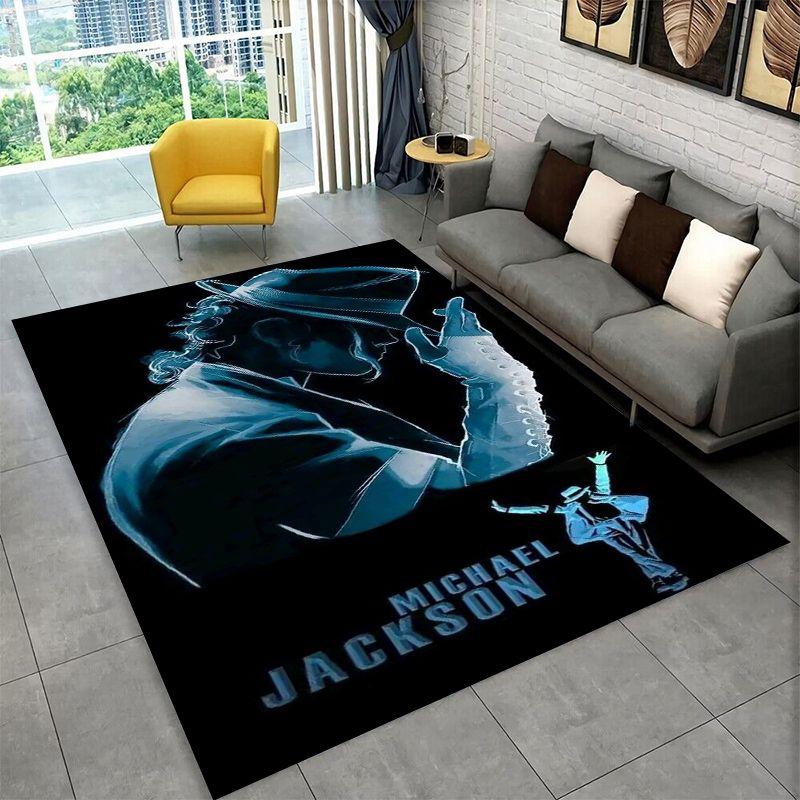 Tappeto Antiscivolo Retrò MJ Michael Jackson King of Pop per Soggiorno, Camera da Letto, Sala Giochi, Tappetino per Pavimento, Tappeto Decorazione Casa, Stanza dei Bambini