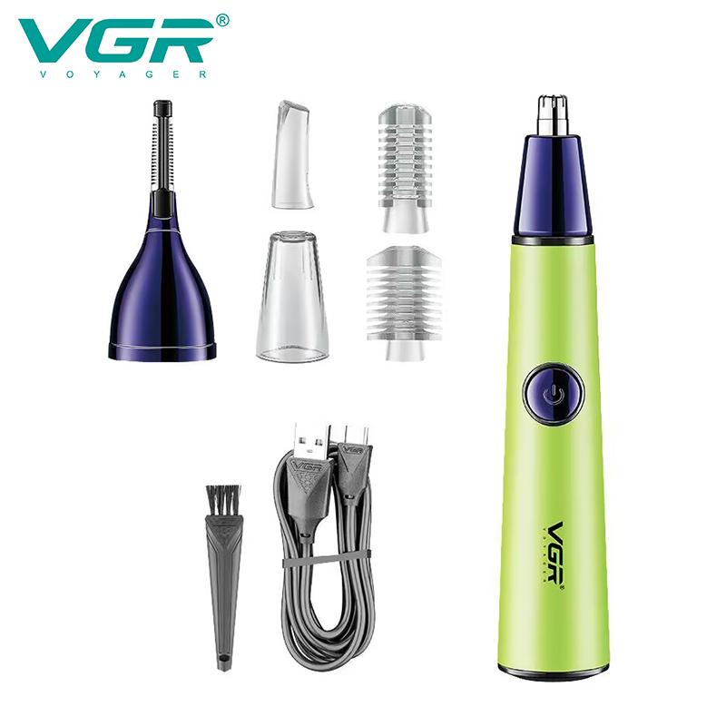 

New VGR 2-in-1 Mini Hair Trimmer Private Area Hair Removal Device Nose Hair Trimming Machine, Home Hair Removal Set Portable Eyebrow Trimmer V-627 зелений