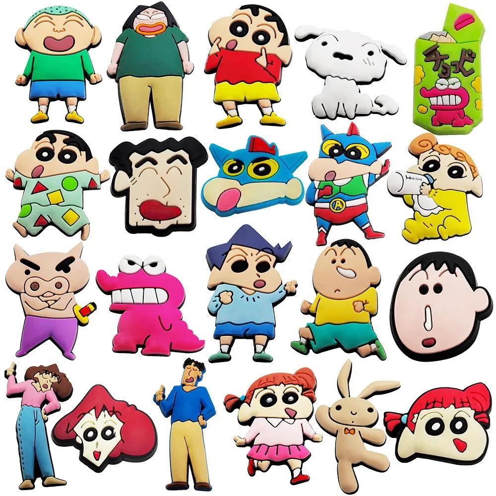 10Pcs Anime Crayon Shin-chan Sneaker Buckle Accessories Sandals Buckle Decorations Anime Cartoon Buckle for Party Xmas Gifts