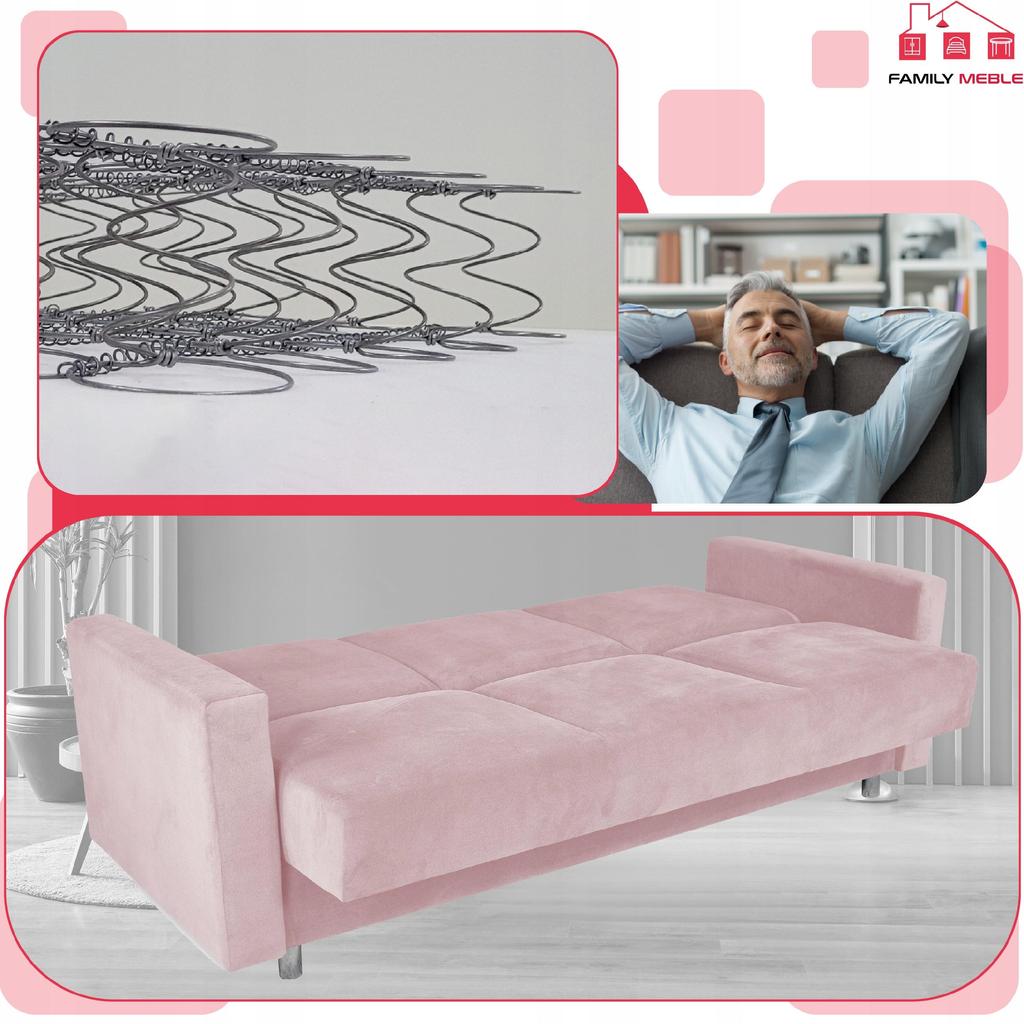 Sofa Sofa Alicja Sofa Bed Bonell Bed Family Furniture Pink