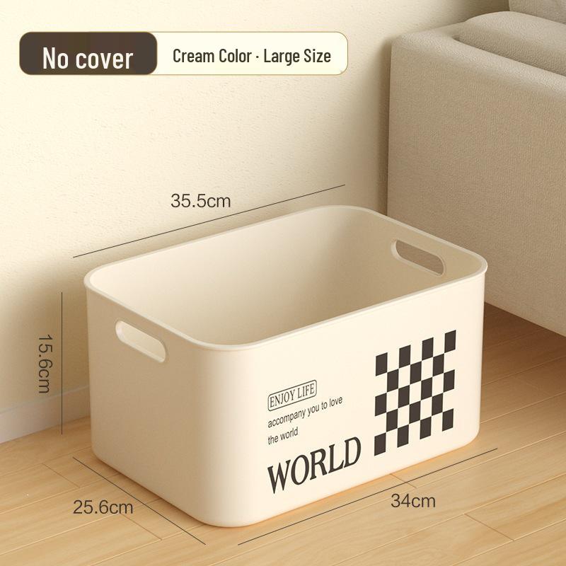 Rectangular Plastic Storage Box with Lid - Home Organizer for Snacks and Sundries