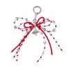 Handmade Beaded Butterfly Pendant Stylish Beaded Bowknot Pendant Keychain Phone Lanyard for Fashion Enthusiasts