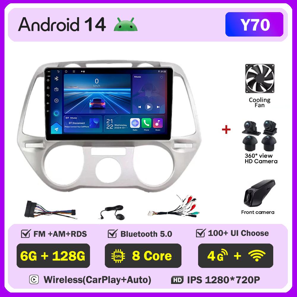 For Hyundai I20 I20 2008 - 2012 Car Radio Player Car Carplay Screen Autoradio Mirror Link Car Intelligent Systems Touch Screen