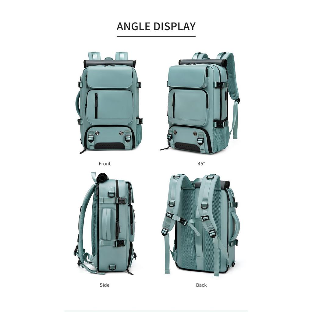 Men's Large Capacity Travel Backpack with Shoe Compartment, 17.3-Inch Laptop Bag, Adjustable Shoulder Straps, Multiple Zippered Pockets