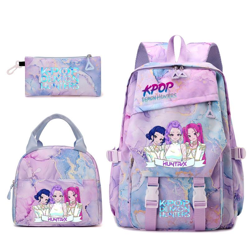 

Kpop Demon Hunters School Backpack With Breathable Oxford Canvas For Teens Style B