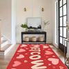 Valentine's Day Welcome Holiday Theme Non-Slip Floor Mat Washable Decorative Area Rug for Home Entrance Outdoor Courtyard