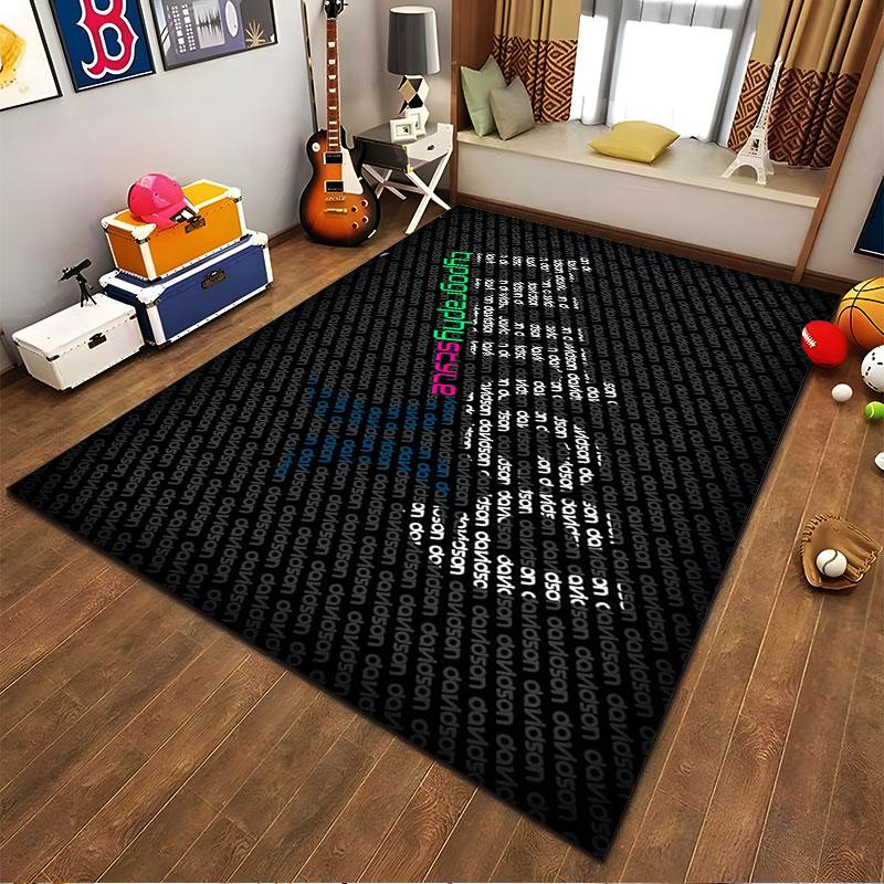 Going West Repeated Typography Pattern Area Rug, Black Repeat Type Style Design, Cozy Home Decor, Cozy Home Floor Decor, All Seasons Gift