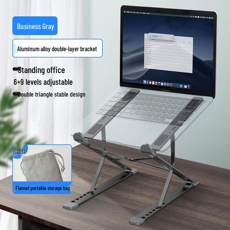 C9Pro Aluminum Foldable Laptop Stand with Wind-Cooled Heat Dissipation and Height Adjustment