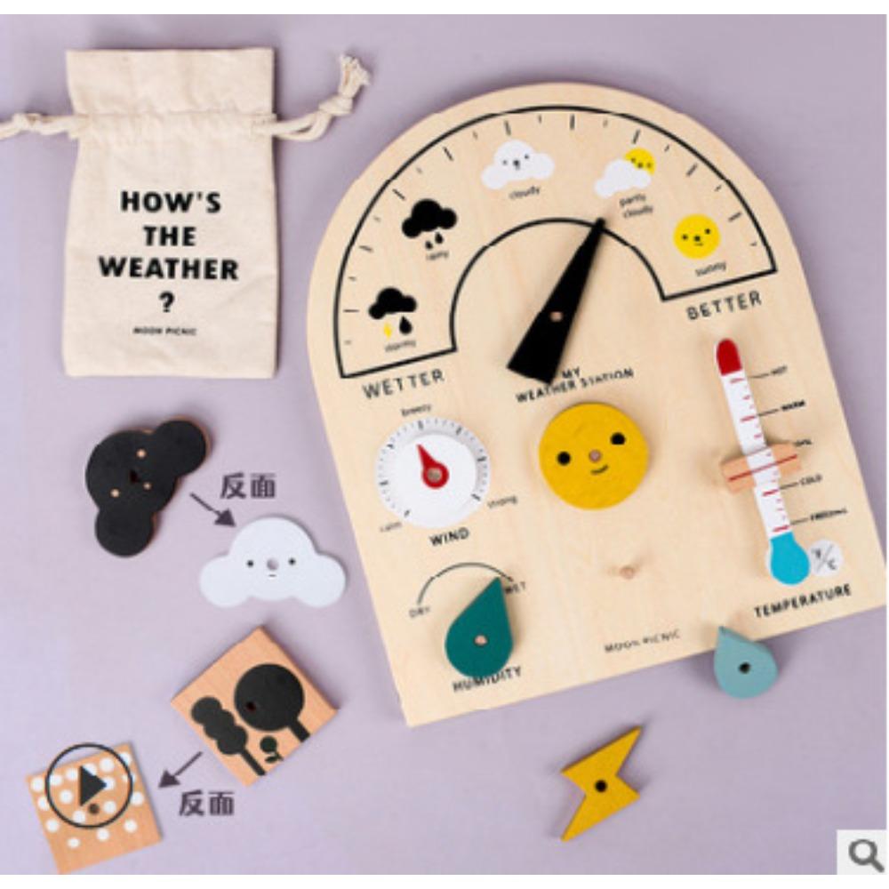 Magnetic Calendar Time Year Month Weather Early Education Desktop Toy Pendant Wooden Ornament
