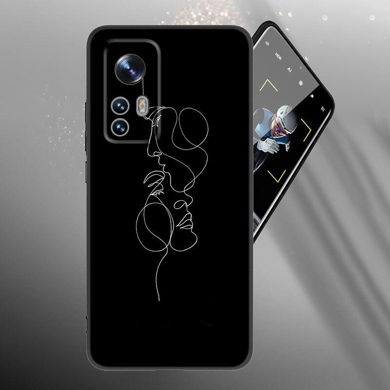 Abstract Art Line Phone Case For Xiaomi Mi 10T 11i 11T Note 10 11 Lite NE F1 POCO F3 M3 X3 GT NFC M4 X4 Pro 5G Soft Black Cover