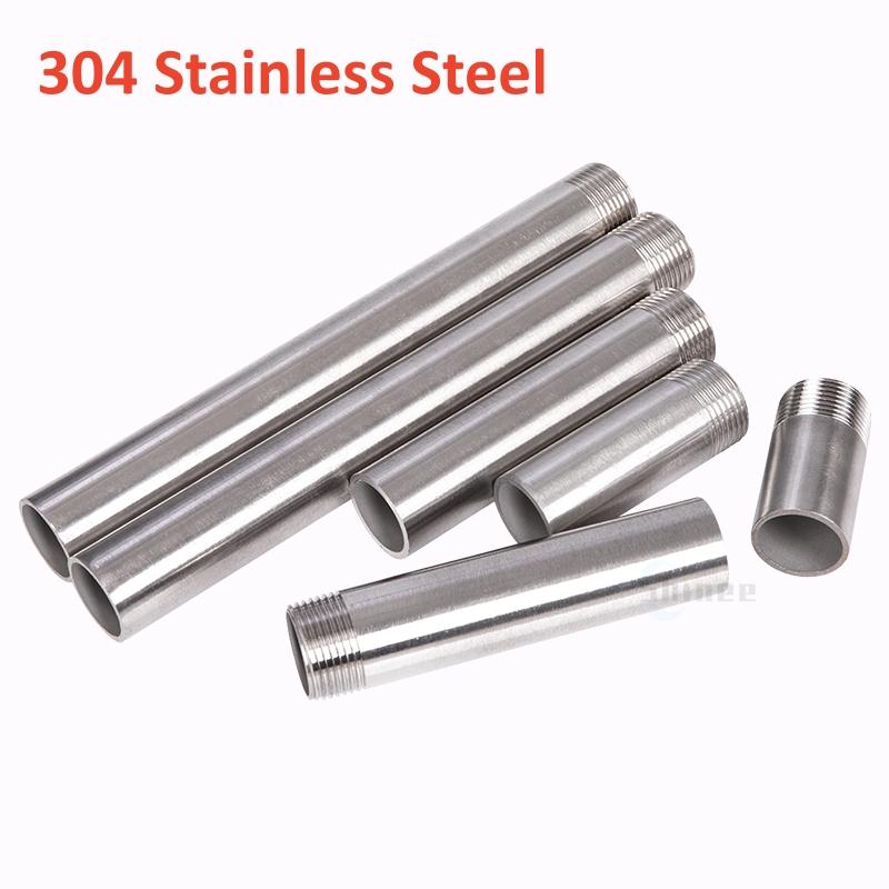 1/8" 1/4" 3/8" 1/2" 3/4" 1 BSP Male Female 50 60 80 100 150 200 300mm Barrel Coupler Nipple Pipe Fitting Connector 304 Stainless