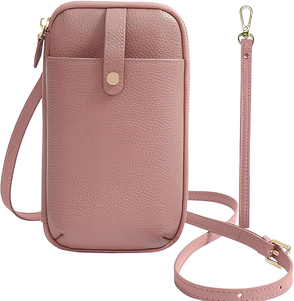 vimare Smartphone Shoulder Lightweight Genuine Phone Crossbody Bag Bag/Pouch, 180g, Leather, Women's, Bag, (Coral)