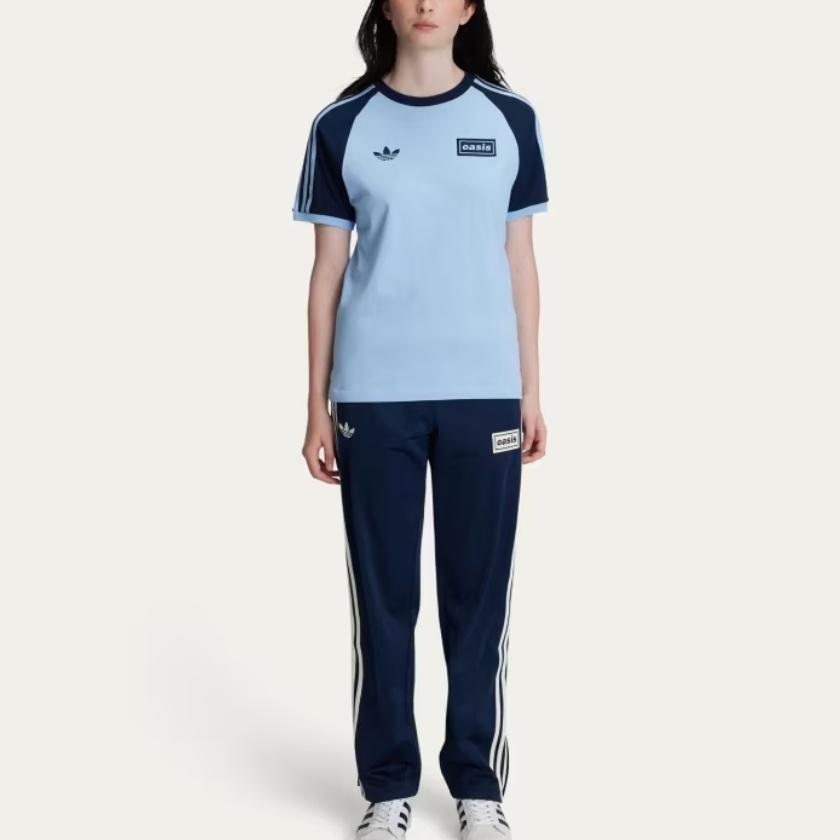 Adidas Originals X Oasis Collaboration 3-Stripes SS25 Comfortable Slim Fit Sports Short Sleeve T-Shirt Unisex Tops KT-3447