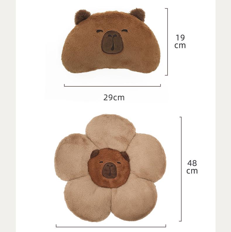 Capybara Cartoon Lumbar Support Cushion - Comfortable, Four-Season Car Seat Headrest