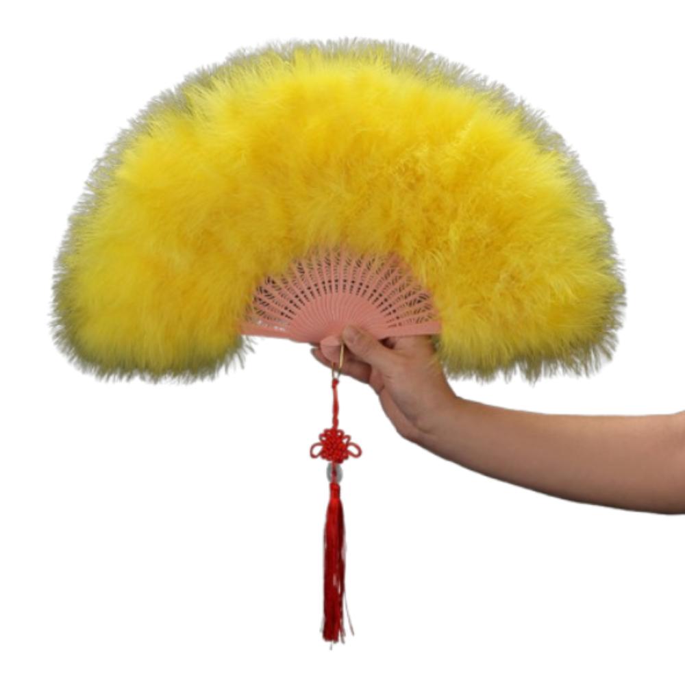 Chinese Handheld Feather Fan Colorful Show Dance Fan Art Fans Cosplay Props Fan  Home Decoration