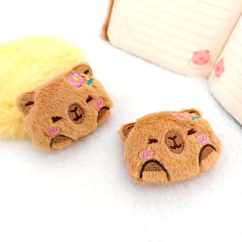 Capybara Cartoon Plush Brooch for Backpacks, Pendants, DIY Clothes, Shoes, and Hats Accessories