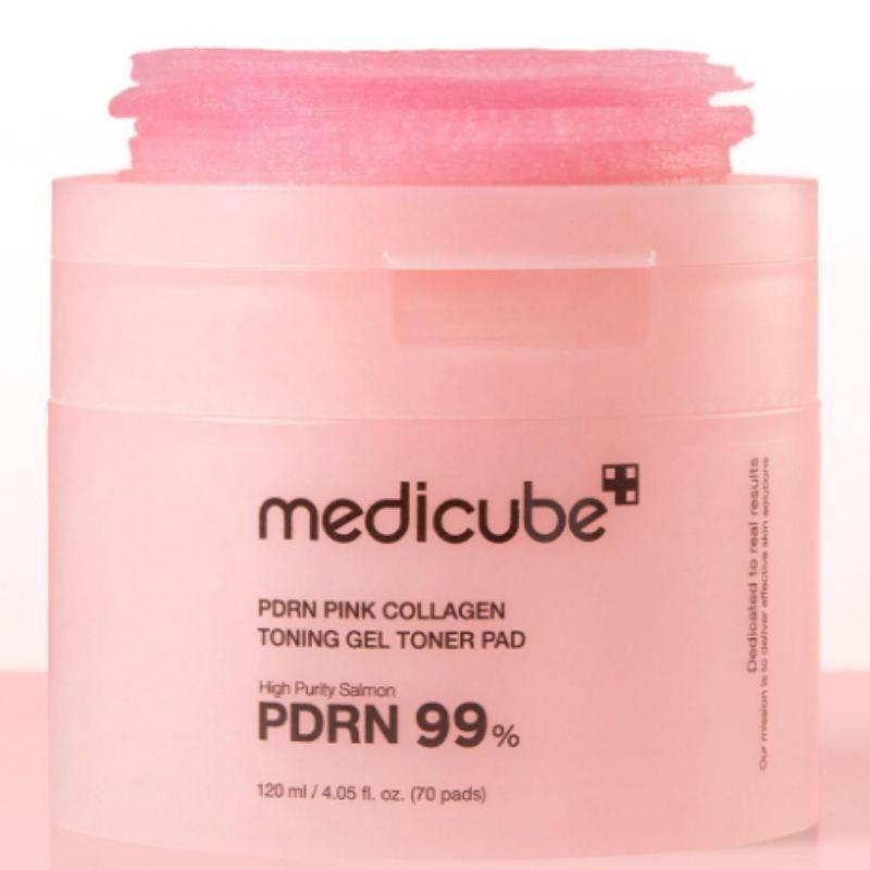 Medicube PDRN Pink Collagen Toning Gel Toner Pad (70 Pads) – Firming & Glow Care