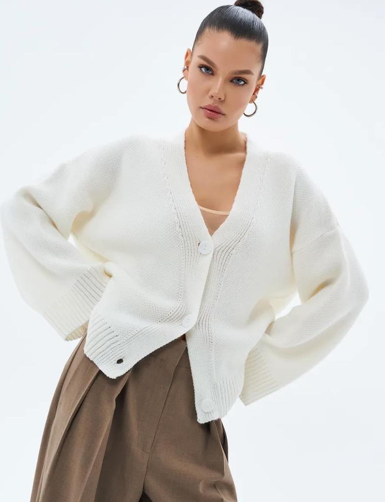 Women's Thick Pink Knit Cardigan - European & American Style
