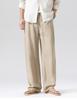 [Plain dyed Tencel Linen] Thin casual pants for men, loose straight leg, wide leg, curved knife, relaxed and comfortable pants
