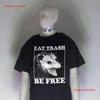 Eat Trash Be Free T Shirt Punk Possum Crass Anarchism Socialism Against Me Vintage Washed Fashion Casual Designer Clothes