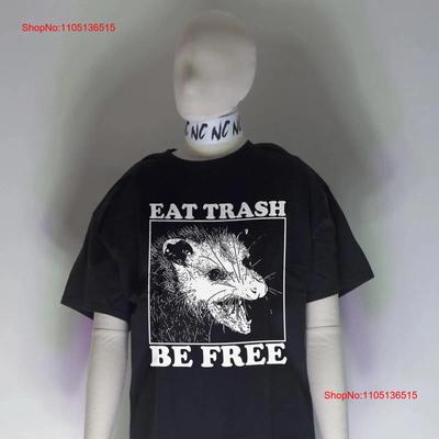 Eat Trash Be Free T Shirt Punk Possum Crass Anarchism Socialism Against Me Vintage Washed Fashion Casual Designer Clothes