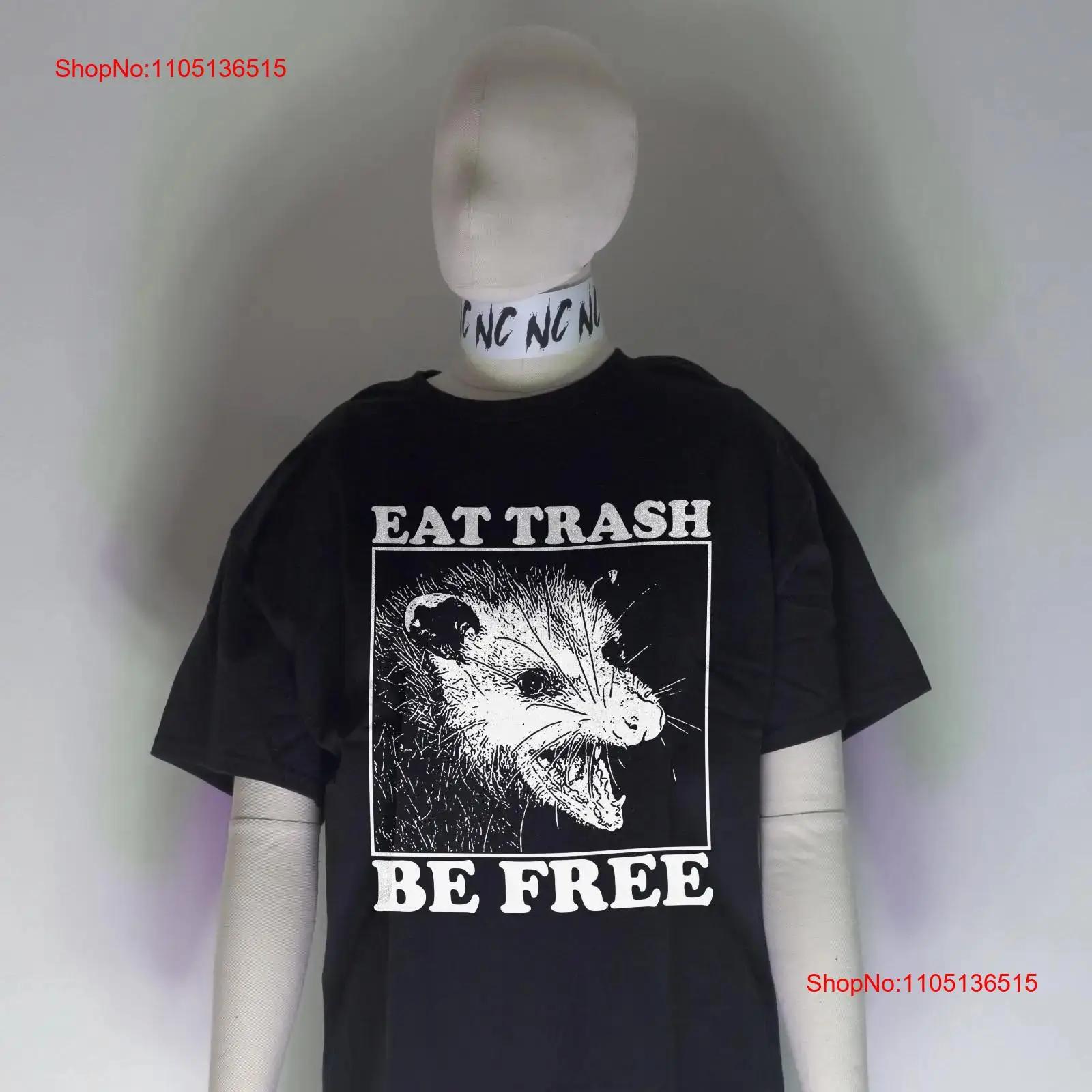 Eat Trash Be Free T Shirt Punk Possum Crass Anarchism Socialism Against Me vintage Washed fashion Casual designer clothes S разноцветный