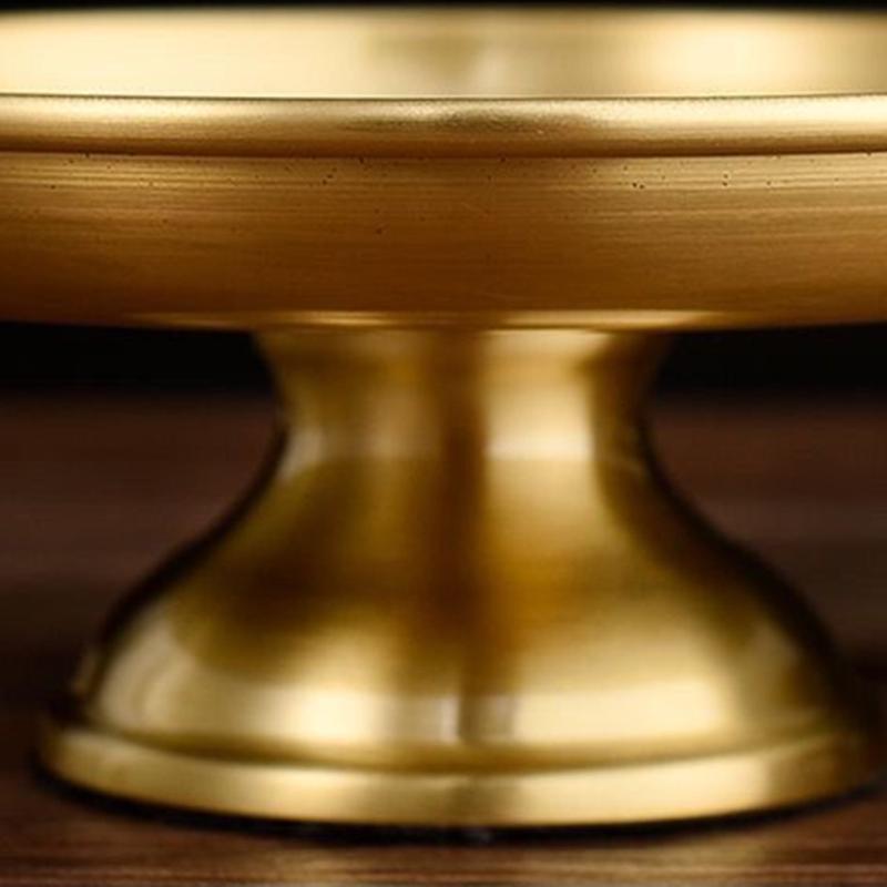 Buddhism Polishing Copper Bowl Tribute Fruit Dish Auspicious 17.5 CM Plate Tibetan Eatables Tray Altars Desktop Home Decorative