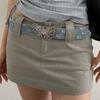 Women Wide Belt Solid Color Design Butterfly Buckle Versatile Belt