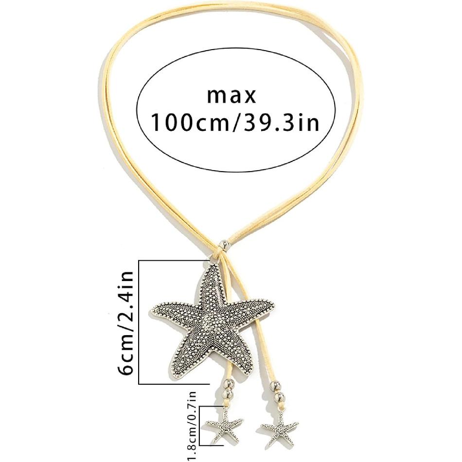 Dcfywl731 Starfish Seashell Necklace for Women Shell Pendant Accessories Chunky Gold Beach Jewelry Womens Fashion Accessories Summer Outfits for