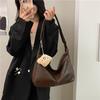 Retro Pu Leather Shoulder Bag Ladies Large Capacity Underarm Bag  Versatile Commuter Tote Bag For Women Gifts