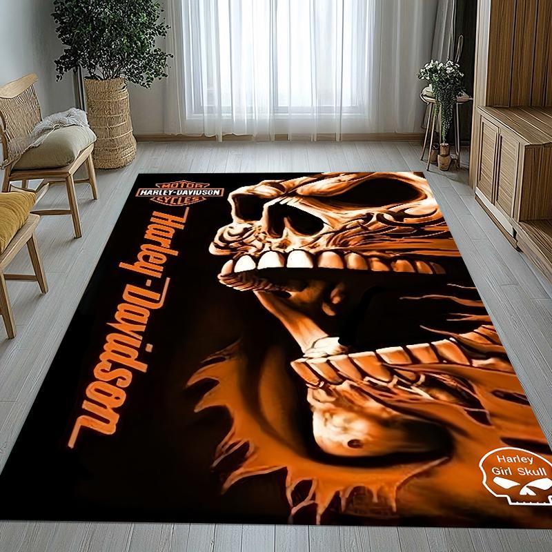 Retro H-Harleys Racing Moto Living Room Non-Slip Area Rug Soft Carpet for Bedroom Kids Playroom Sofa,Home Decor Doormat Gift