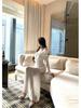 Elegant Mature Women's One-Shoulder Mesh Long-Sleeve Slim Fit Formal Dress 2026