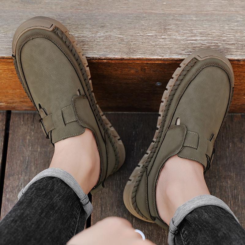 New Men's Casual Shoes Handmade Leather Loafers Comfortable Men's Shoes Quality Leather Flat Moccasins Men's Sneakers