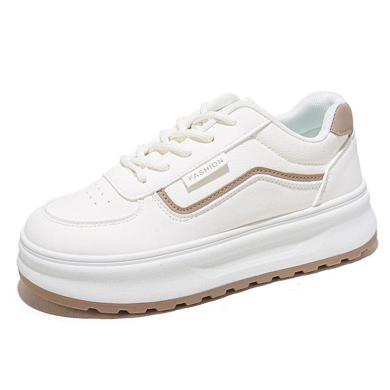 Chunky Platform Sneakers for Women Breathable PU Leather Anti-Slip Sport Walking Shoes Women's Casual Outdoor Comfortable Lace-up Tennis Sneakers