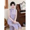 Purple cheongsam women's new Chinese 1011 new high-end atmosphere, high-grade young models can be worn daily, small people