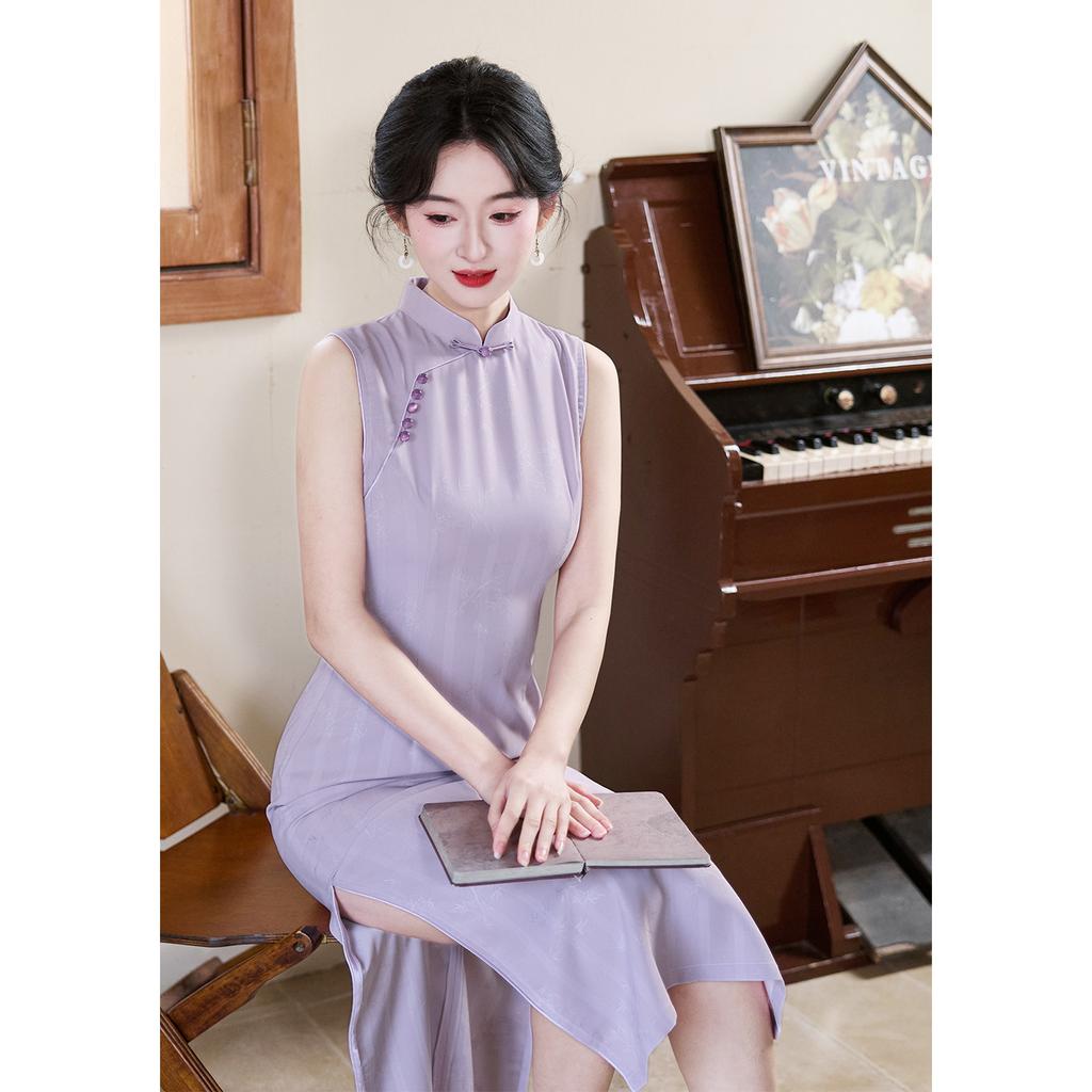 Purple cheongsam women's new Chinese 1011 new high-end atmosphere, high-grade young models can be worn daily, small people