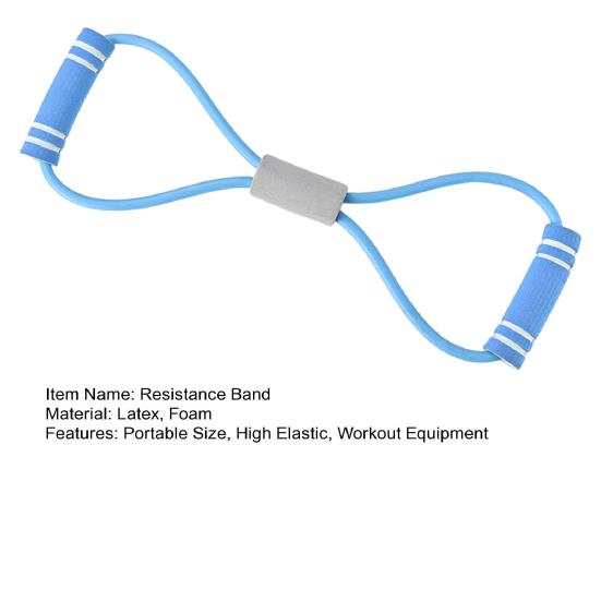 Figure 8 Fitness Resistance Band with Anti-slip Handle Portable Men Women Arm Shoulder Stretch Strength Training Exercise Elastic Strap Tension Rope