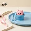 Portable Desk Toy Potted Pig Clicker with Bead Chain Clicky Button Fidget Finger for Stress Relief Backpacks School Bags Decor