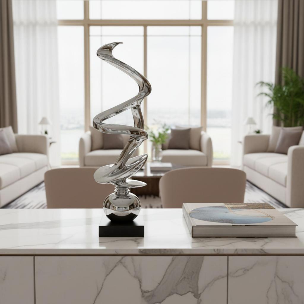 Abstract Resin Sculpture Luxury Look Modern Statue Glossy
