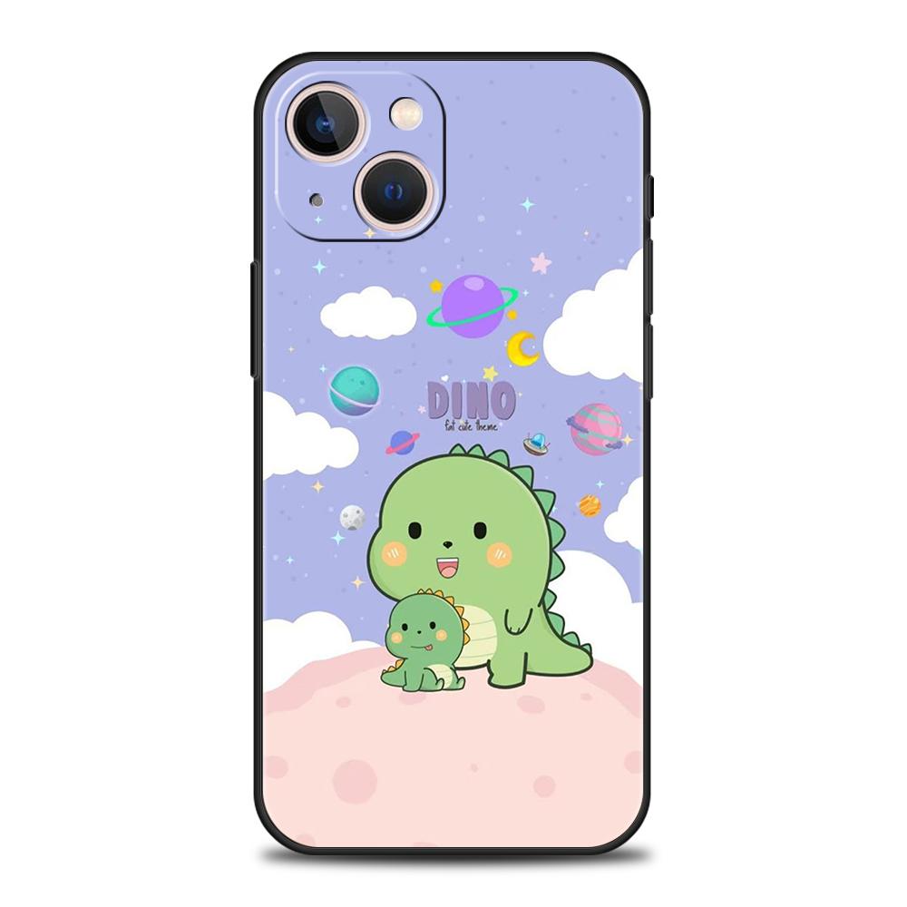 Funny Cute Cartoon Dinosaur Phone Case for iPhone 16 15 14 13 12 Pro Max 11 Pro Max 7 8 Plus XS XR Shockproof Silicon Soft Shell