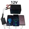 12V 24V to 5V Portable USB Power Adapter 3 Charging Ports Battery Clip for Car Truck Camping Emergency Use