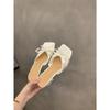 French evening breeze slippers fairy shoes 2025 new summer temperament pink bow sandals high heels sandals