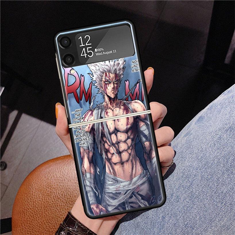 

One P-Punch-Man Garou Phone Case For Samsung Z Flip 7 6 5 4 3 Galaxy ZFlip7 ZFlip6 ZFlip5 ZFlip4 ZFlip3 5G Print Cover Samsung Z Flip 5