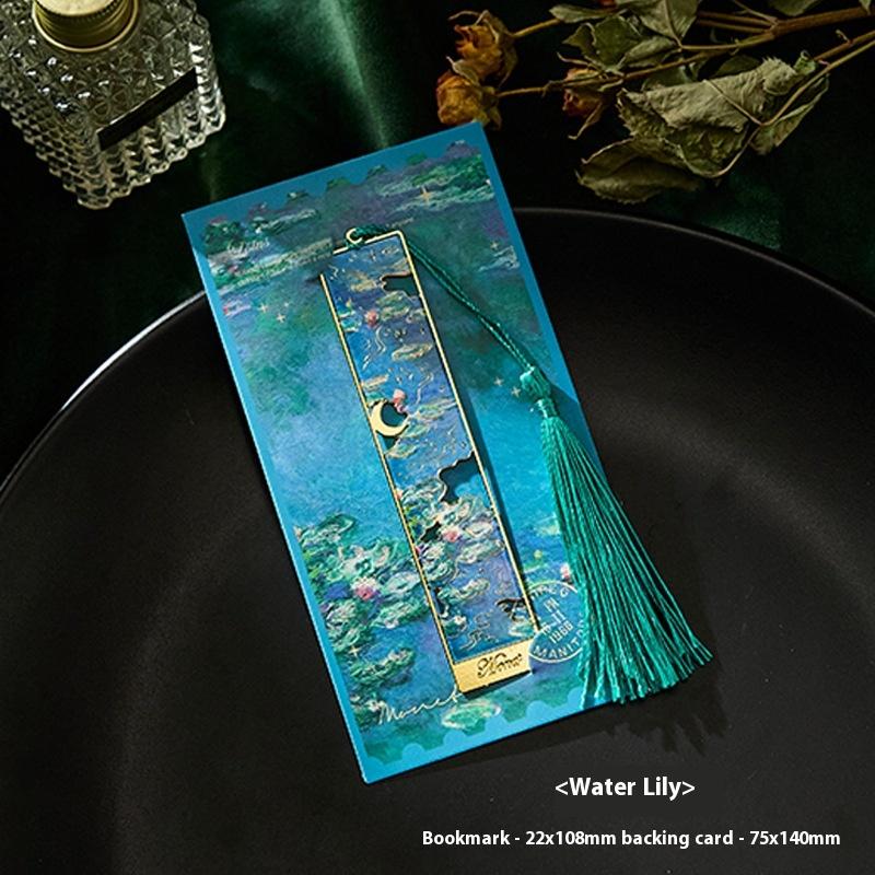 1pc Creative Oil Painting Metal Bookmark Tassel Pendant Ruler Pagination Mark Student Gift Reading Book Clip School Supplies