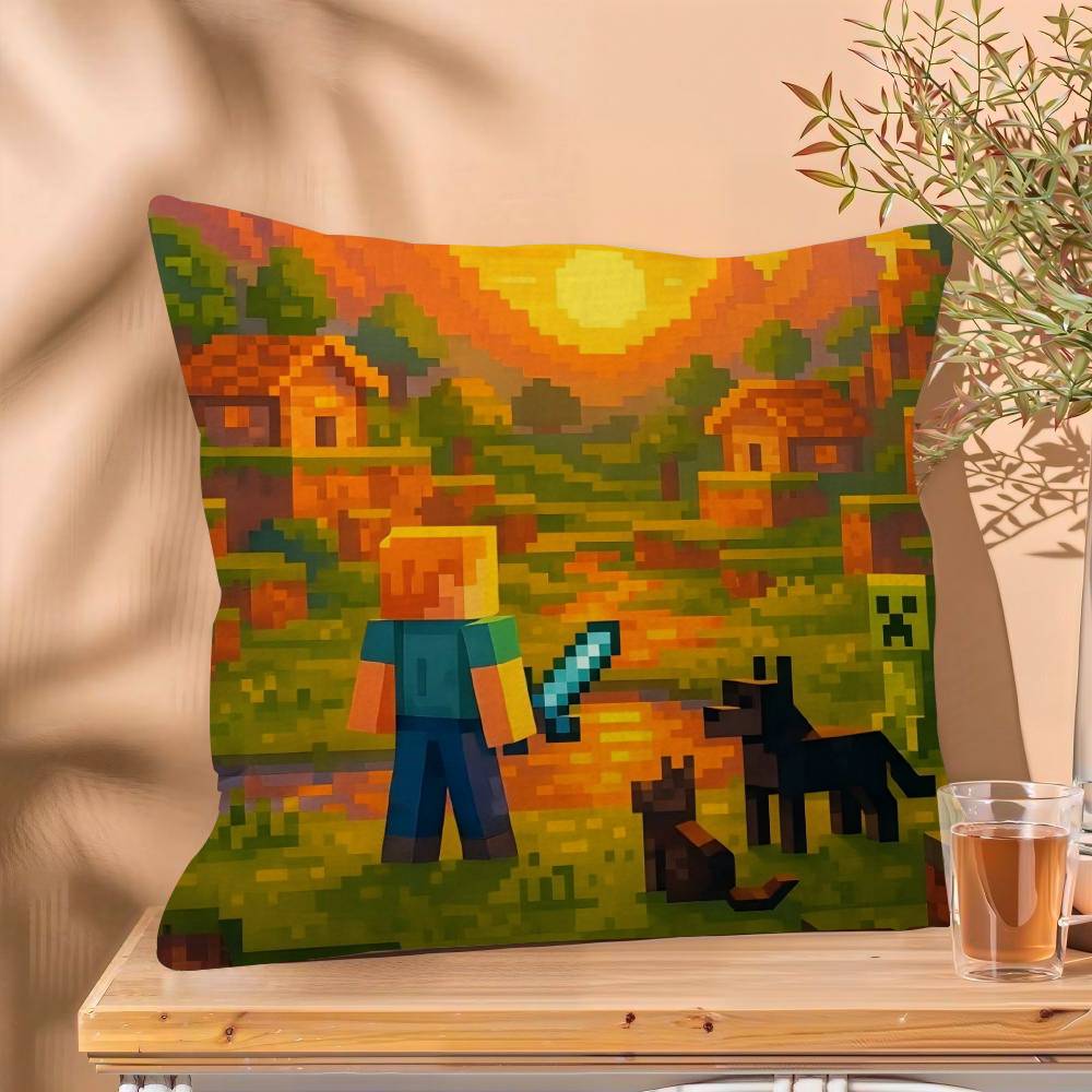 1PC PC Game M-Minecraft  Cushion Cover Car Throw Pillow Case For Sofa Car Christmas Gift