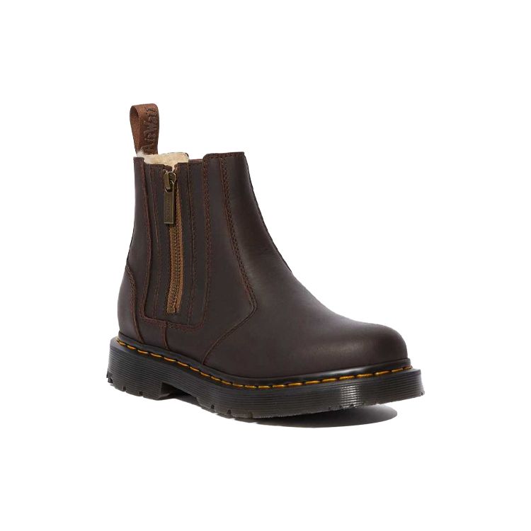 Dr. Martens 2976 Wintergrip Round Toe Zip Ankle Boots Women Boots Dark-Brown 24017201