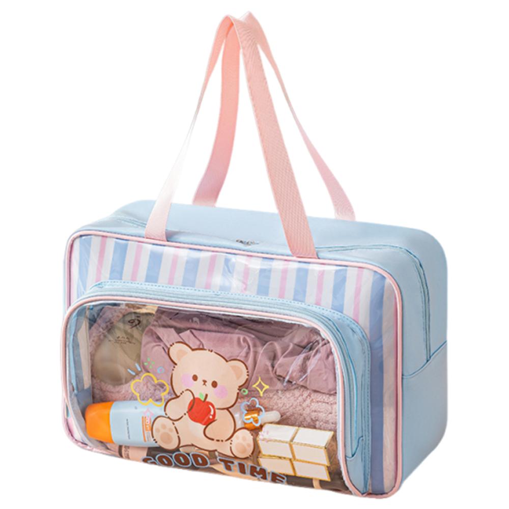 

Мультяшная сумка для хранения плавания, разделение сухого и мокрого, прозрачная косметичка, прозрачная фитнес-сумка, пикник синий