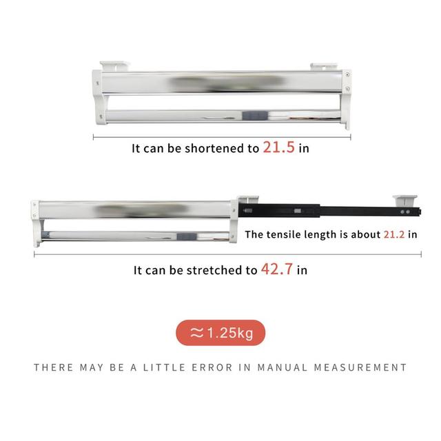 Heavy Duty Pull-Out Closet Valet Rod Adjustable Wardrobe Clothing Rail Top Mount Wardrobe Hanger Rack Bar Ball Bearing Slide
